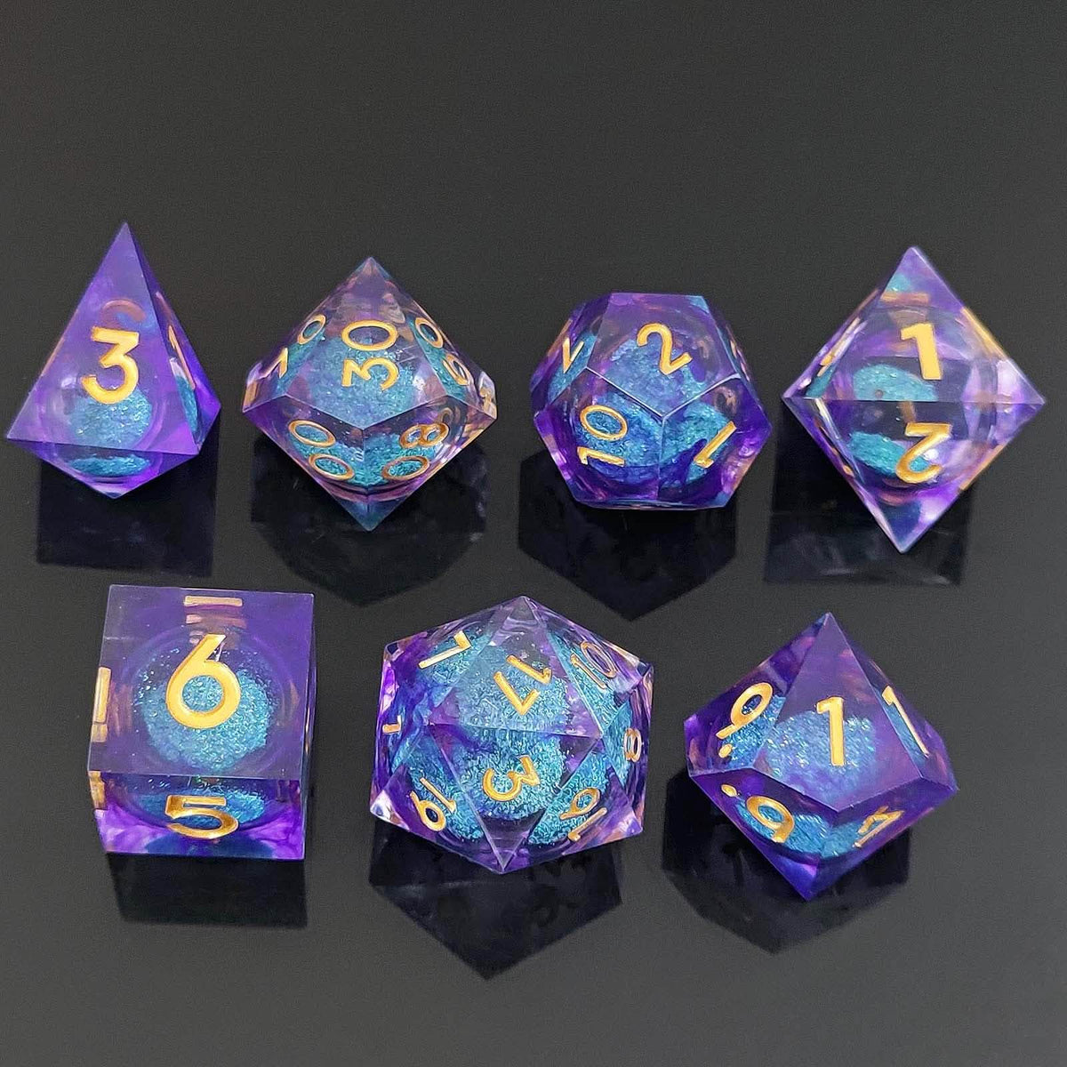 Arcane Rift | Liquid Core Dice | Resin | 7 Piece Set
