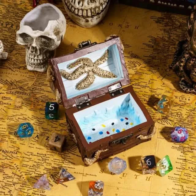 Deepsea Hoard | Brown | Cast Resin Dice Box
