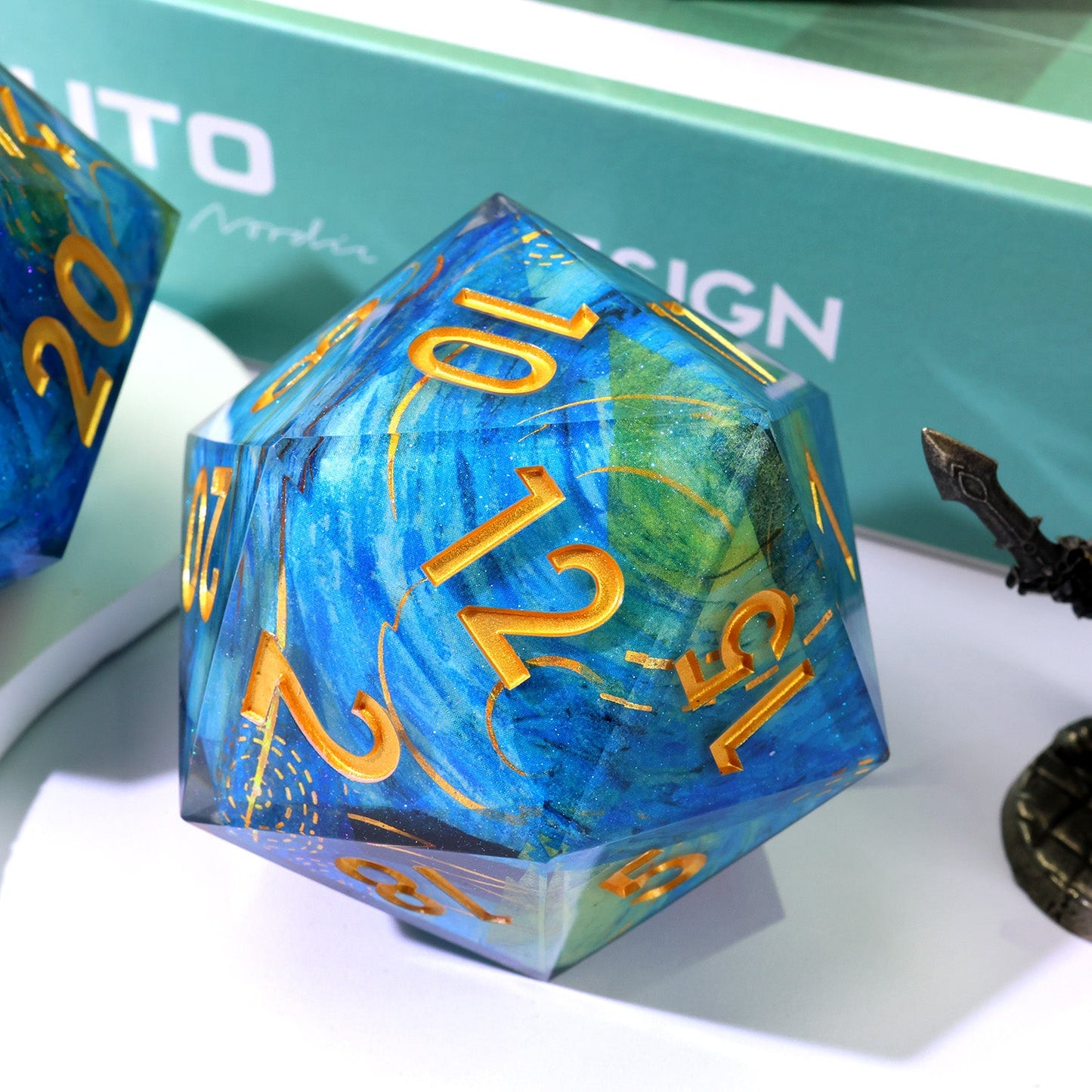 Astral Tide | 50mm D20 | Oversized Art Core Dice