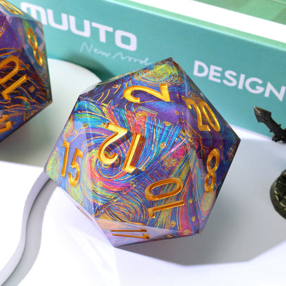 Gilded Cosmos | 33mm D20 | Oversized Art Core Dice