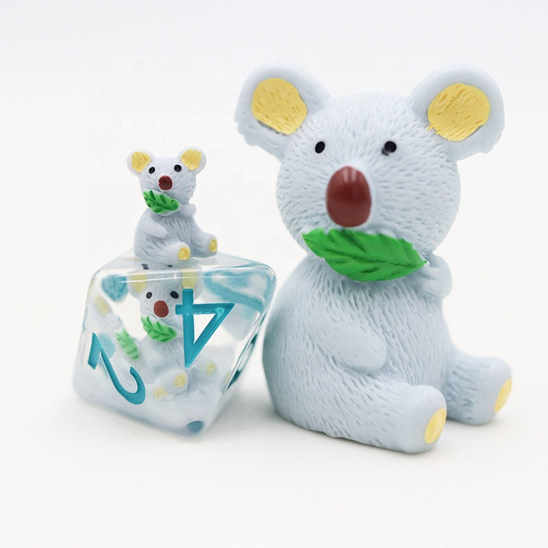 Cuddly Koalas | Resin Inclusion Dice | 7 Piece Set