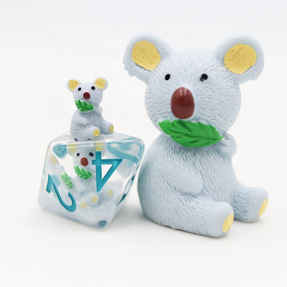 Cuddly Koalas | Resin Inclusion Dice | 7 Piece Set