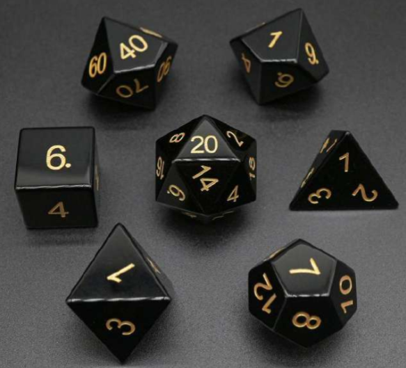 Obsidian – DnD dice set – Tabletop Dominion