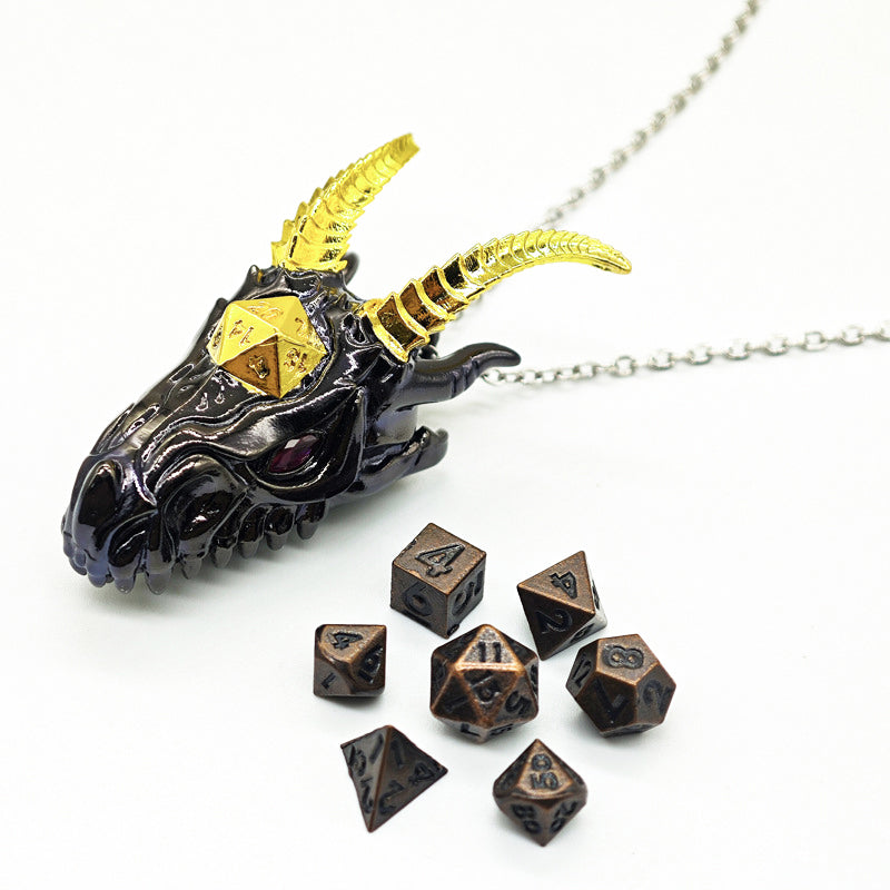 Skullhoard | Black | Dragon Pendant with Mini Dice