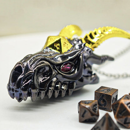 Skullhoard | Black | Dragon Pendant with Mini Dice