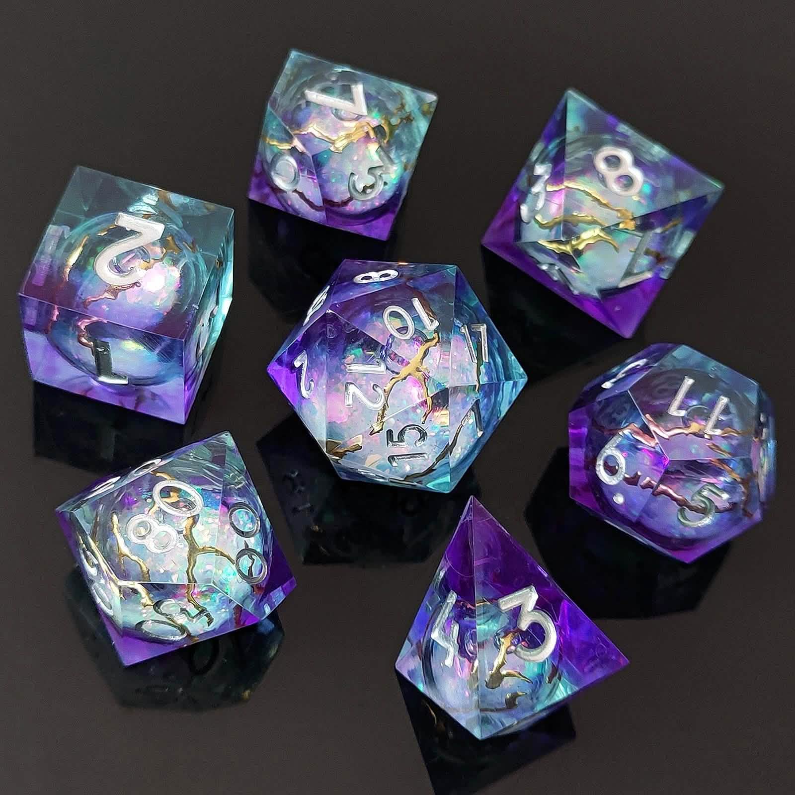 Starlight Elixir | Liquid Core Dice | Resin | 7 Piece Set