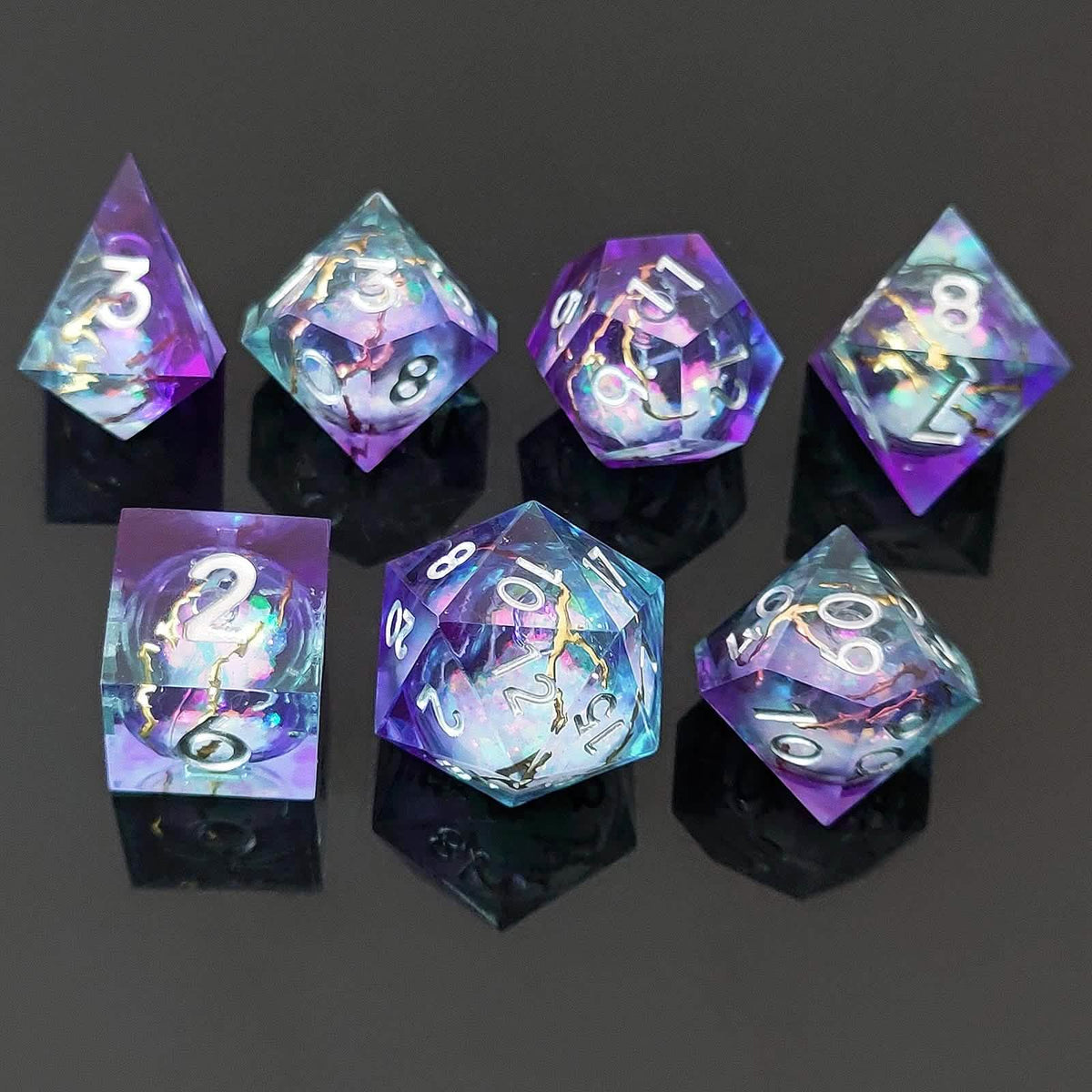 Starlight Elixir | Liquid Core Dice | Resin | 7 Piece Set