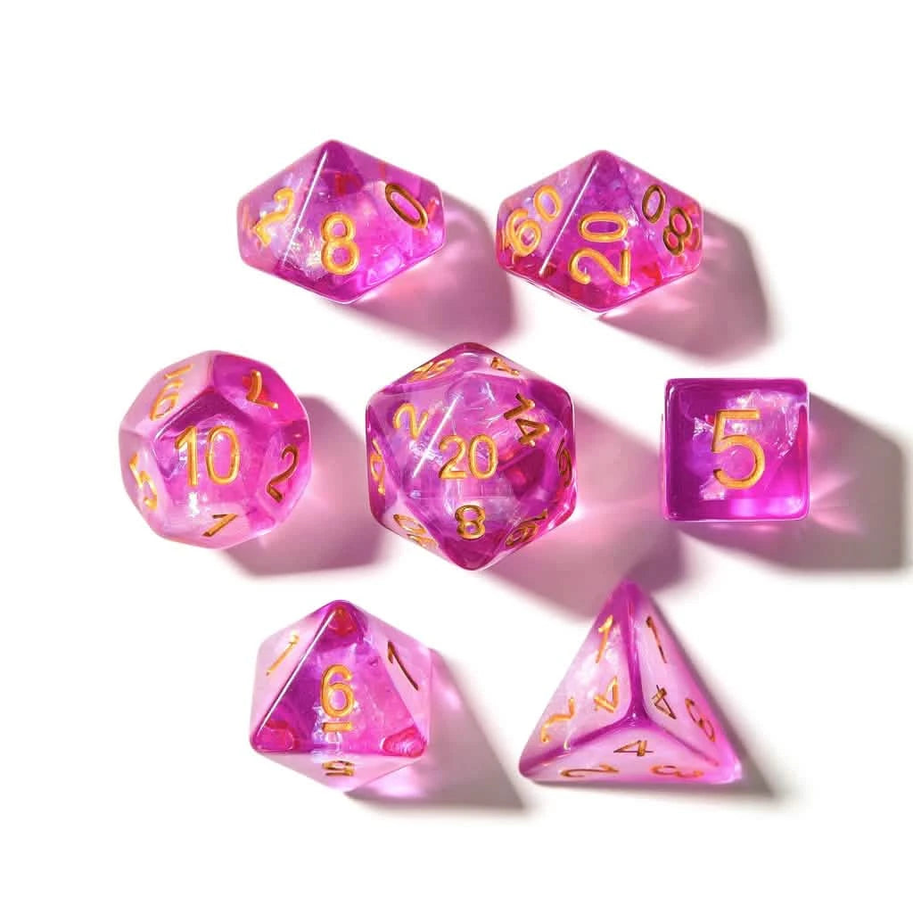 Violet Enigma | Soft Edge Dice | Resin | 7 Piece Set