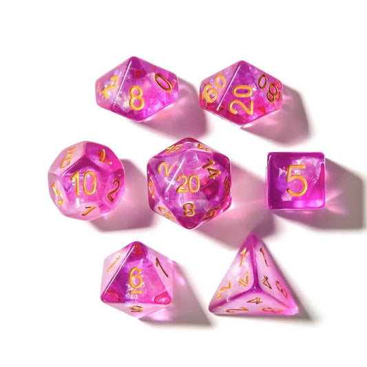 Violet Enigma | Soft Edge Dice | Resin | 7 Piece Set