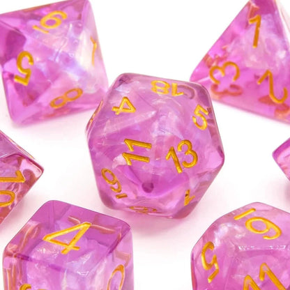 Violet Enigma | Soft Edge Dice | Resin | 7 Piece Set