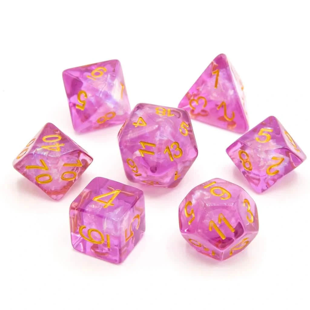 Violet Enigma | Soft Edge Dice | Resin | 7 Piece Set
