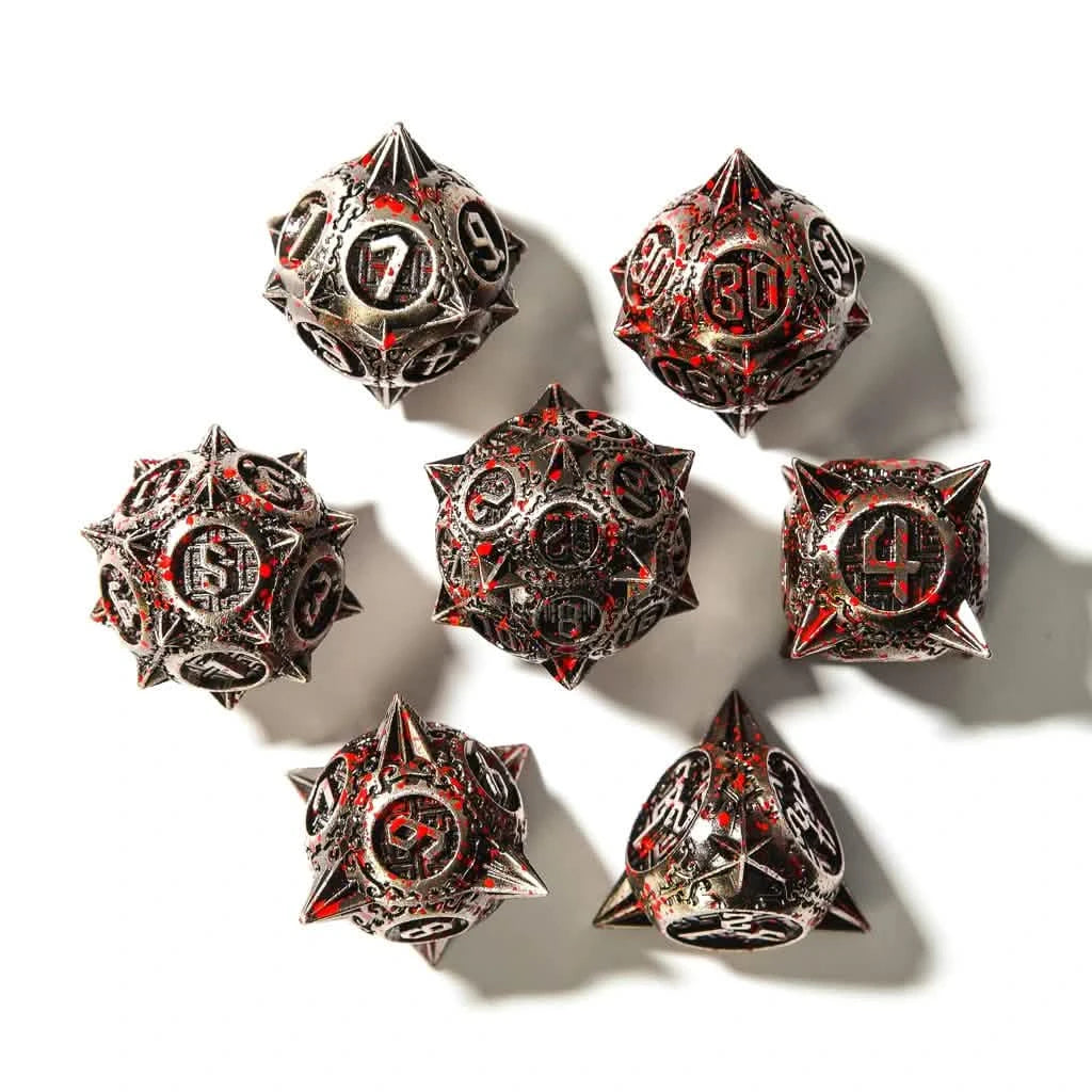 Bloody Mace | Solid Metal Dice | 7 Piece Set