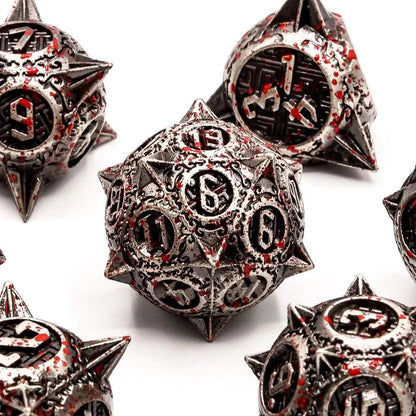 Bloody Mace | Solid Metal Dice | 7 Piece Set