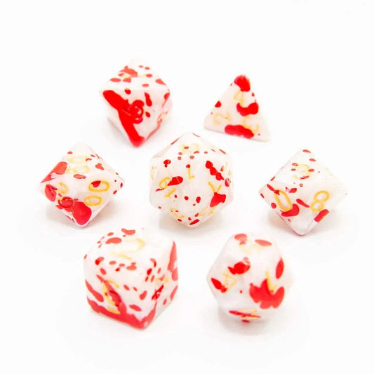 Bloodstained Ivory | Soft Edge Dice | Acrylic | 7 Piece Set