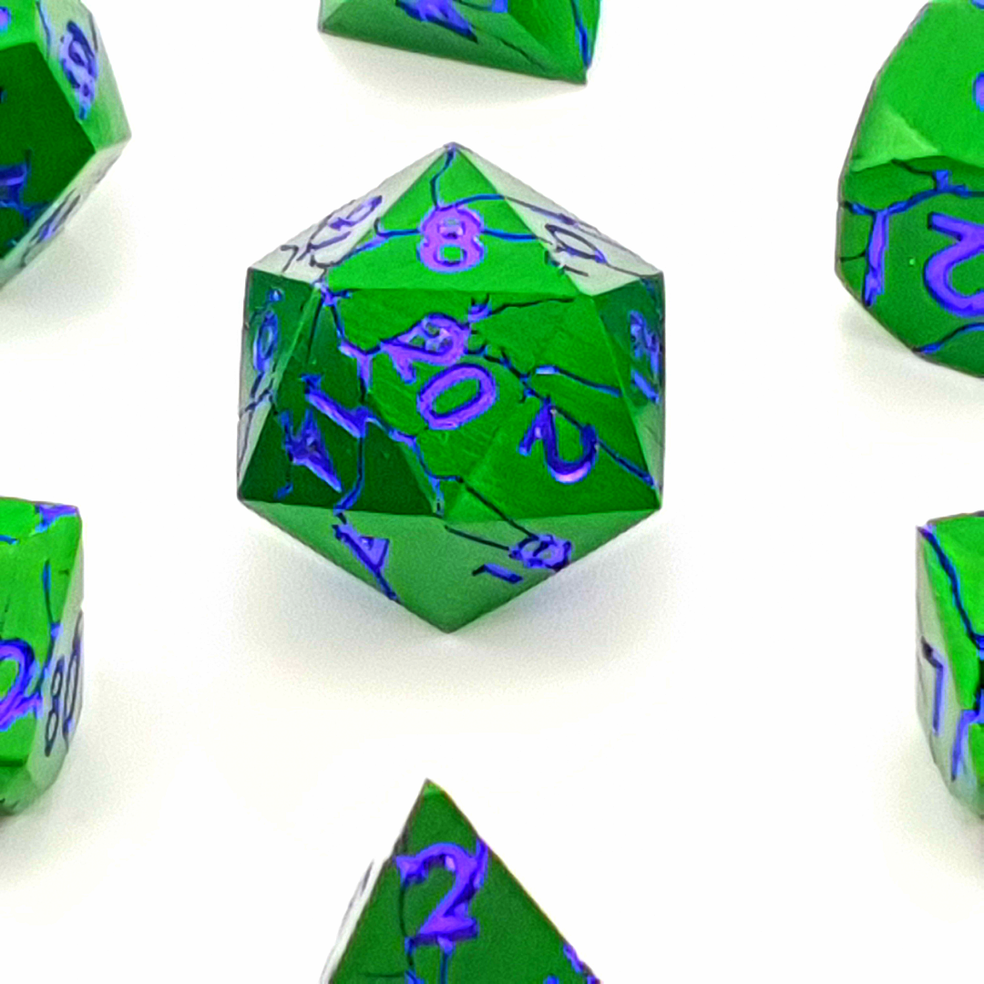 Venom Vein | Solid Metal Dice | 7 Piece Set