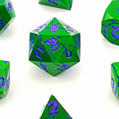 Venom Vein | Solid Metal Dice | 7 Piece Set