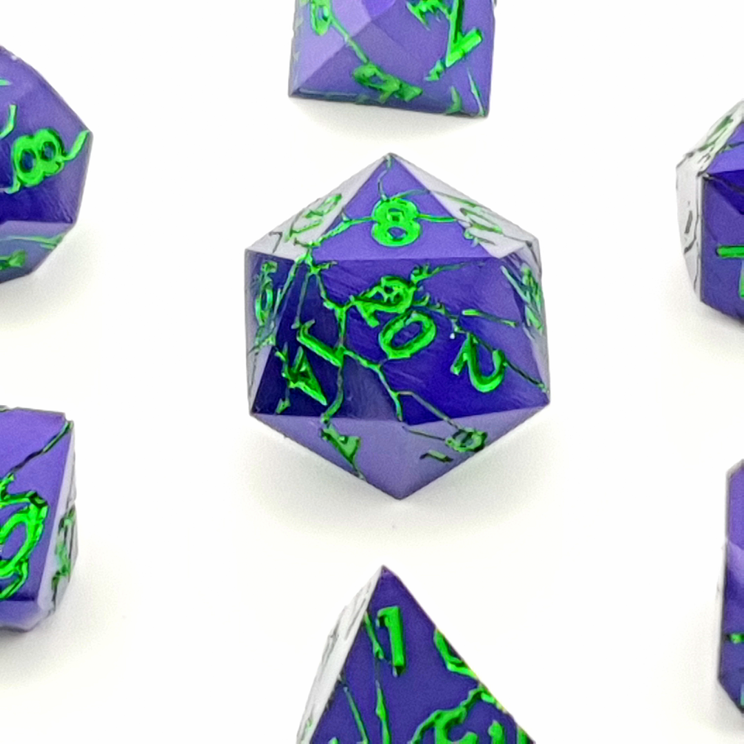 Wraith Bloom | Solid Metal Dice | 7 Piece Set