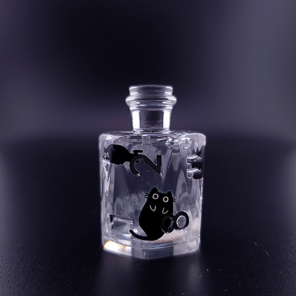 Elixir of Fortune | Black Cat Potion Bottle Dice | Liquid Core | 7 Piece Dice Set