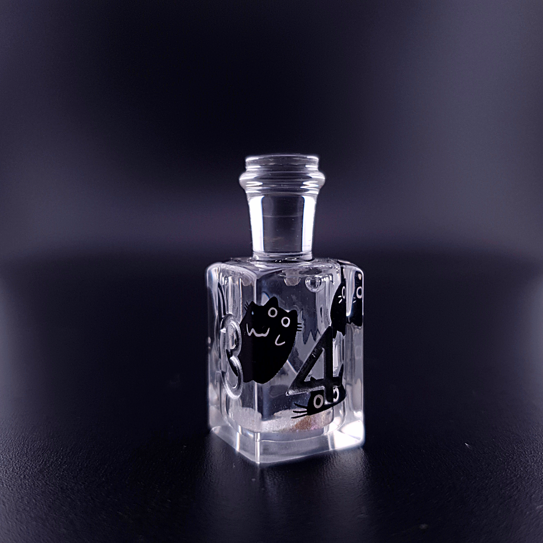 Elixir of Fortune | Black Cat Potion Bottle Dice | Liquid Core | 7 Piece Dice Set