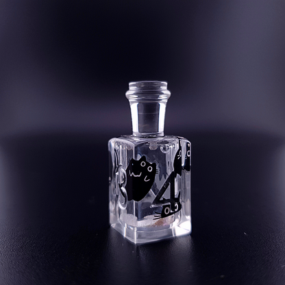 Elixir of Fortune | Black Cat Potion Bottle Dice | Liquid Core | 7 Piece Dice Set