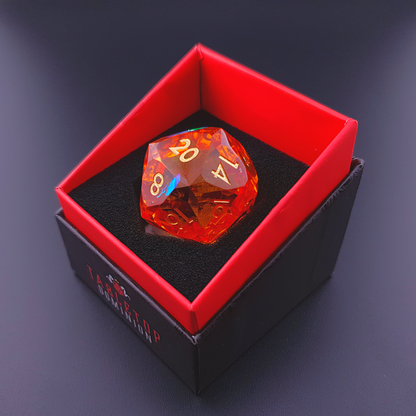 Molten Prism | 30mm D20 | Diamond Cut Sharp Edge