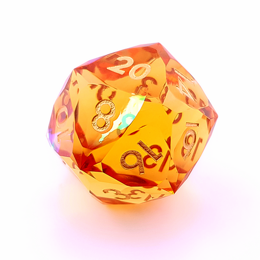 Molten Prism | 30mm D20 | Diamond Cut Sharp Edge