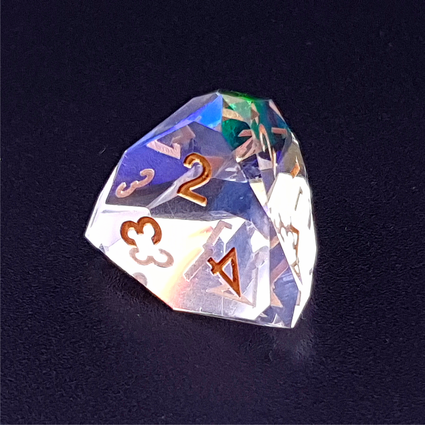 Planar Prism | Diamond Cut Sharp Edge Resin | 7 Piece Dice Set