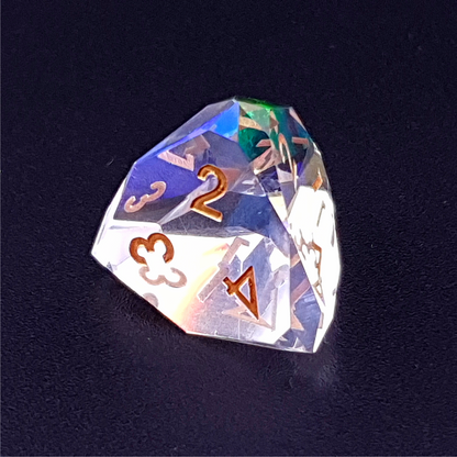 Planar Prism | Diamond Cut Sharp Edge Resin | 7 Piece Dice Set
