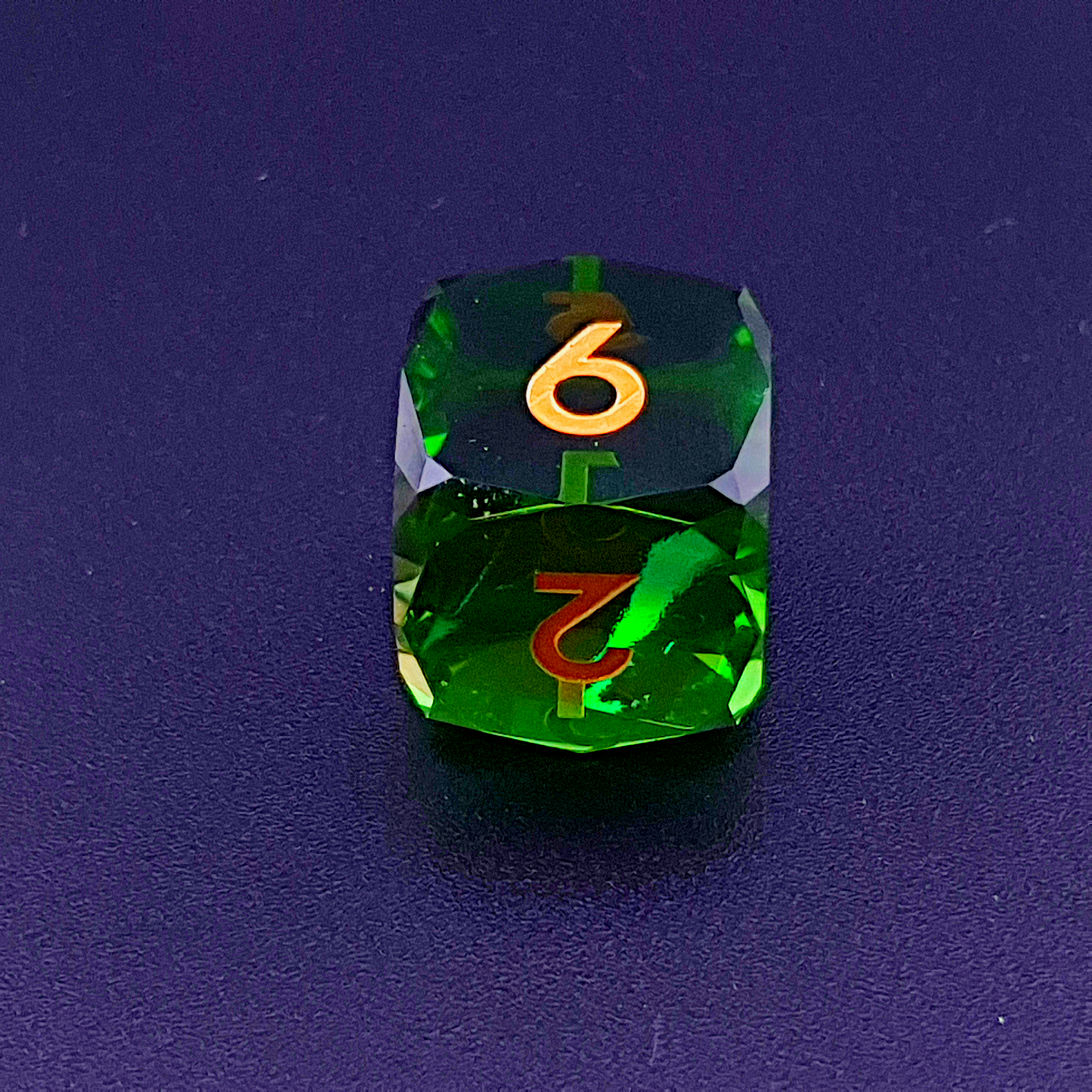 Verdant Prism | Diamond Cut Sharp Edge Resin | 7 Piece Dice Set