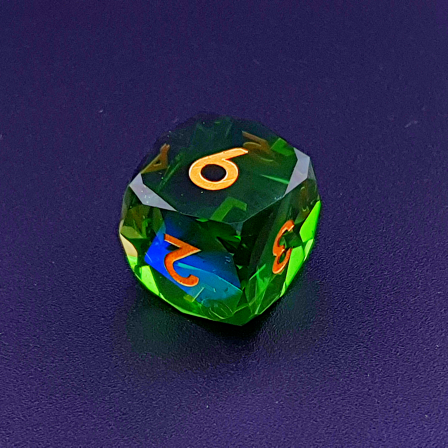 Verdant Prism | Diamond Cut Sharp Edge Resin | 7 Piece Dice Set