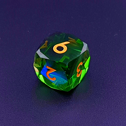Verdant Prism | Diamond Cut Sharp Edge Resin | 7 Piece Dice Set