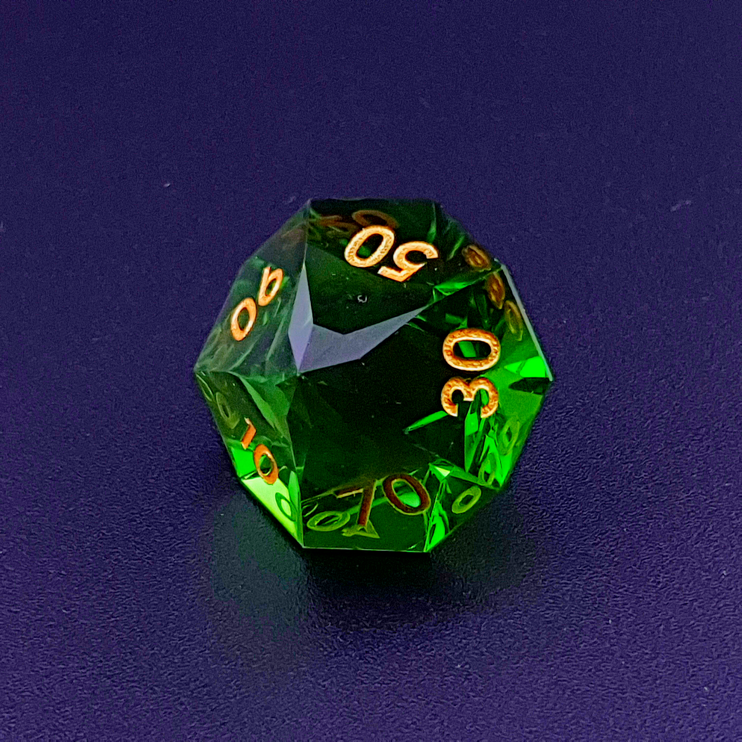 Verdant Prism | Diamond Cut Sharp Edge Resin | 7 Piece Dice Set