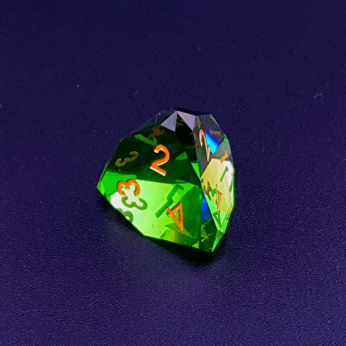 Verdant Prism | Diamond Cut Sharp Edge Resin | 7 Piece Dice Set