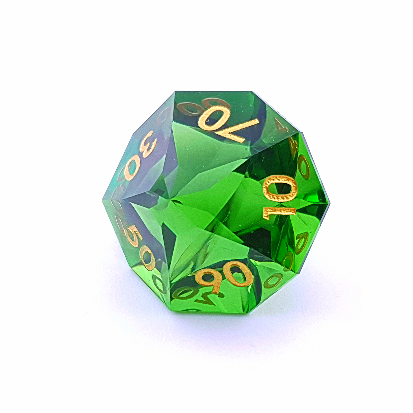 Verdant Prism | Diamond Cut Sharp Edge Resin | 7 Piece Dice Set