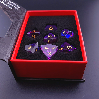 Arcane Prism | Diamond Cut Sharp Edge Resin | 7 Piece Dice Set