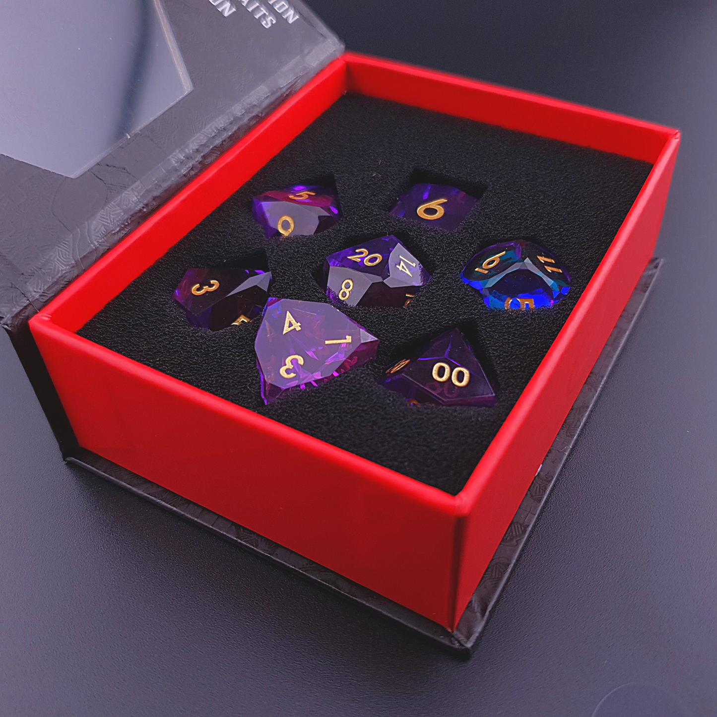 Arcane Prism | Diamond Cut Sharp Edge Resin | 7 Piece Dice Set