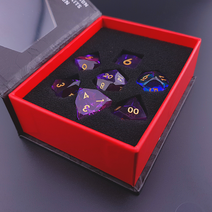 Arcane Prism | Diamond Cut Sharp Edge Resin | 7 Piece Dice Set