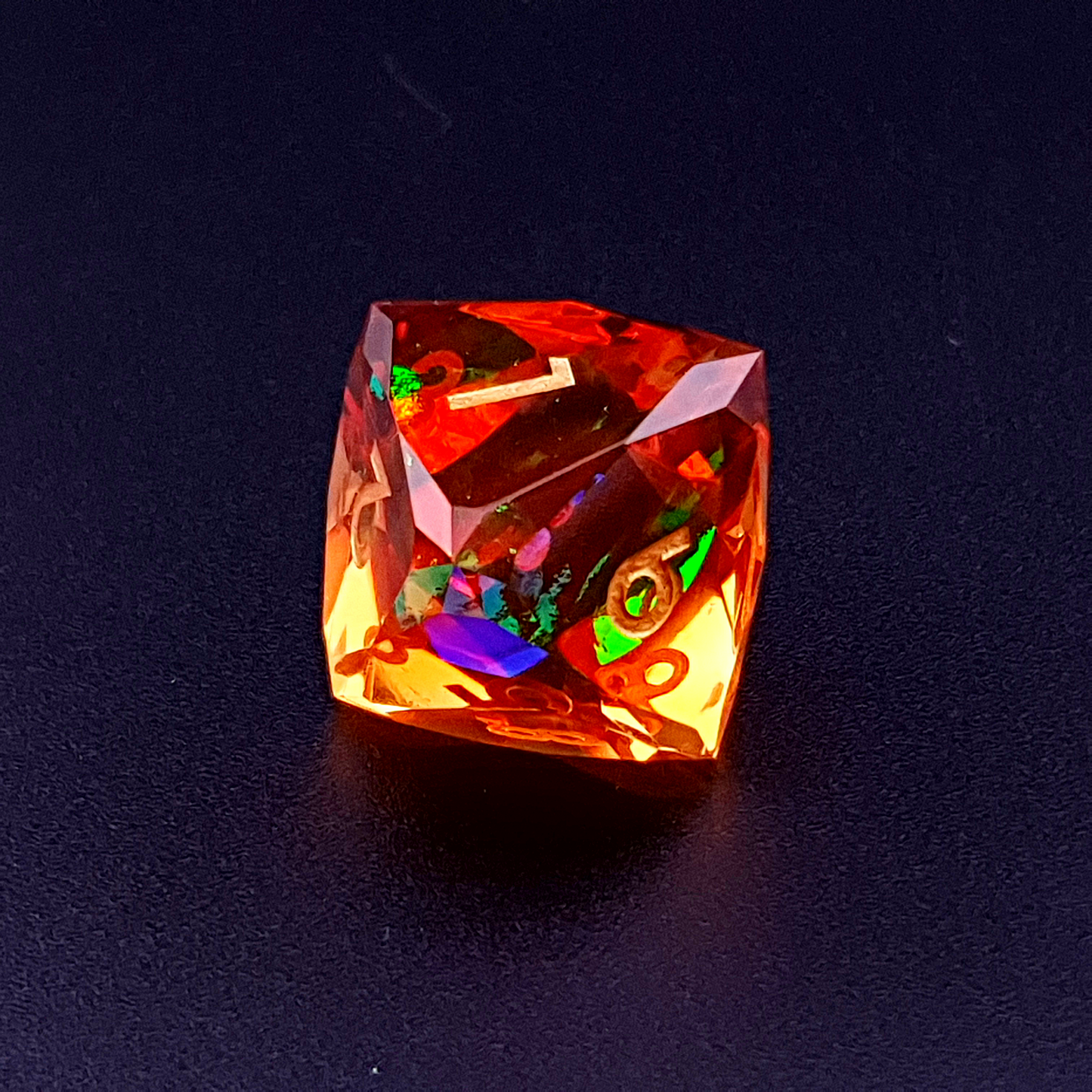 Molten Prism | Diamond Cut Sharp Edge Resin | 7 Piece Dice Set