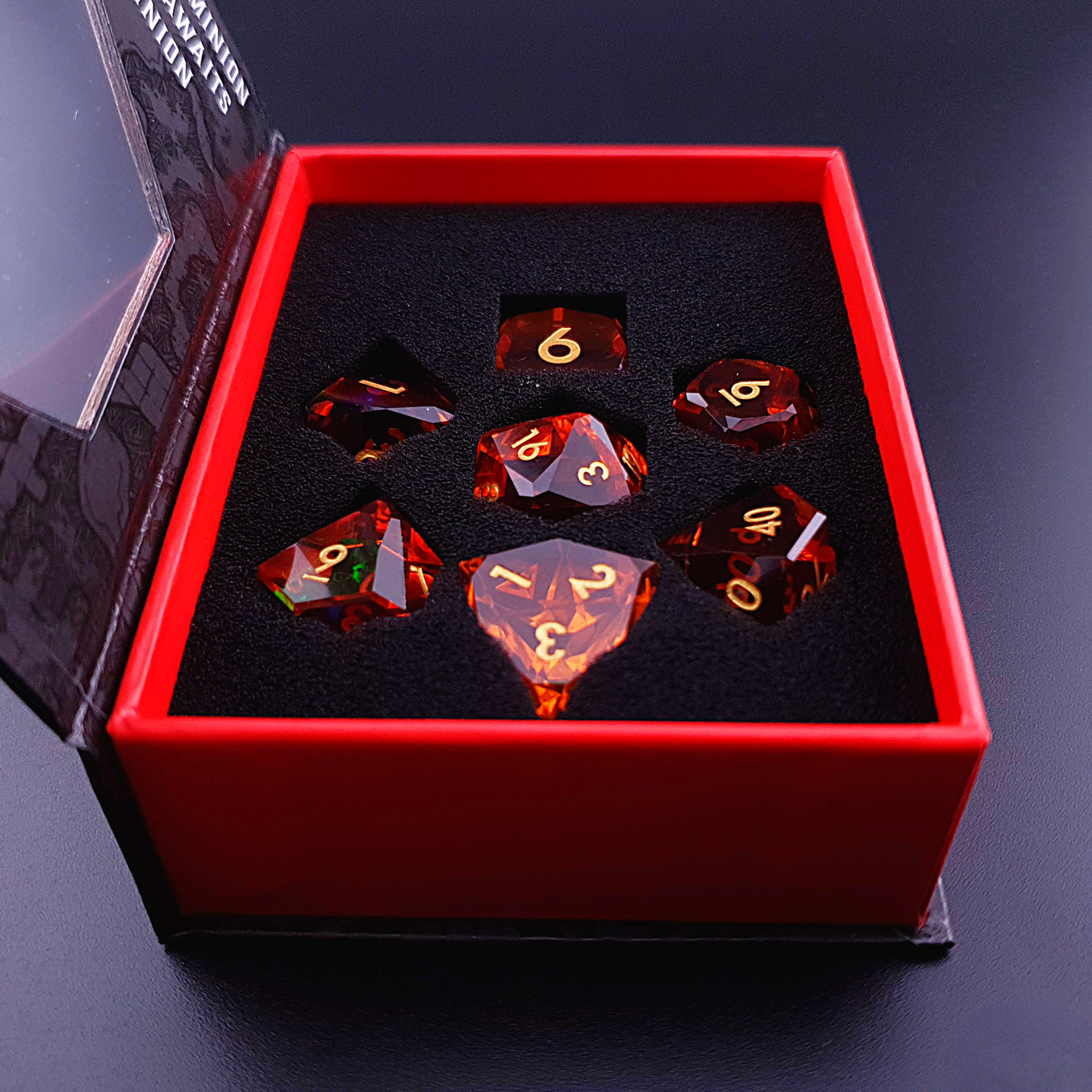 Molten Prism | Diamond Cut Sharp Edge Resin | 7 Piece Dice Set