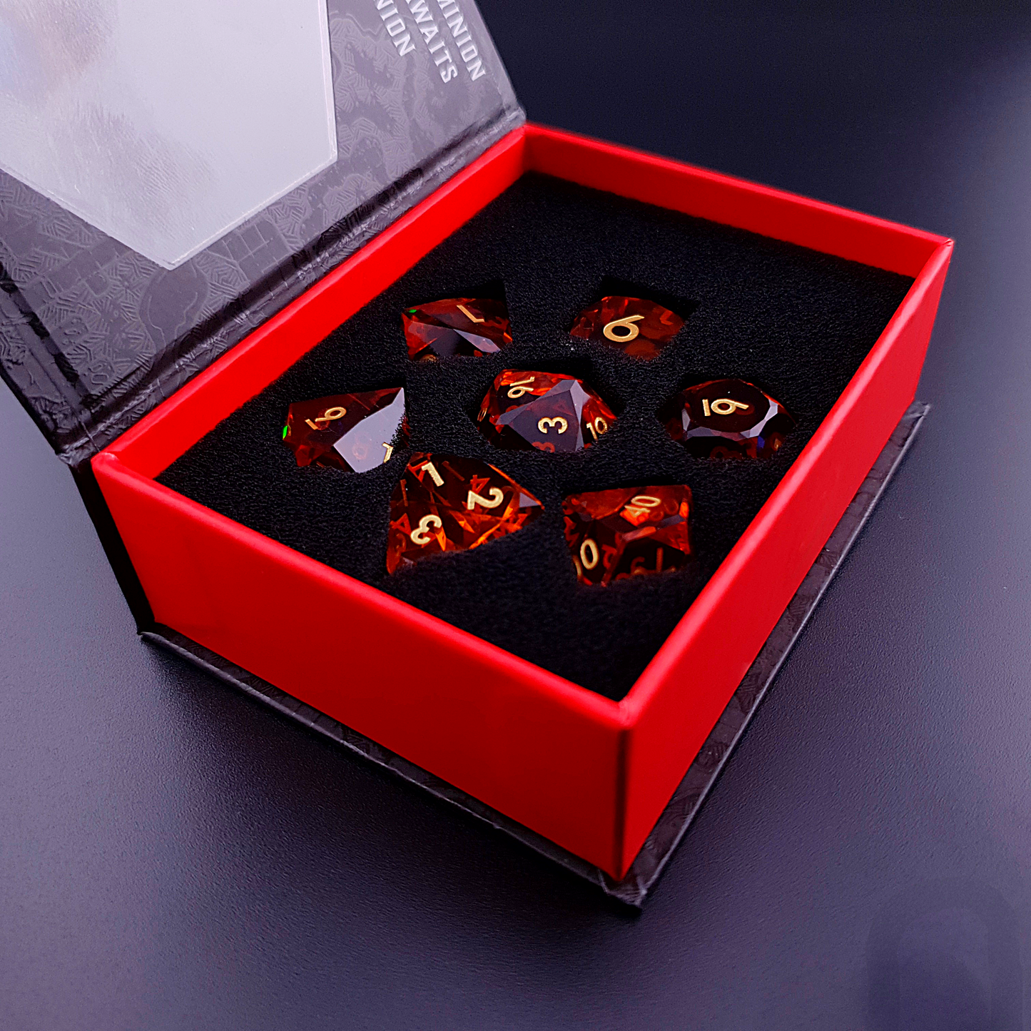 Molten Prism | Diamond Cut Sharp Edge Resin | 7 Piece Dice Set