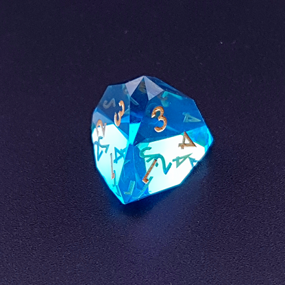 Aether Prism | Diamond Cut Sharp Edge Resin | 7 Piece Dice Set