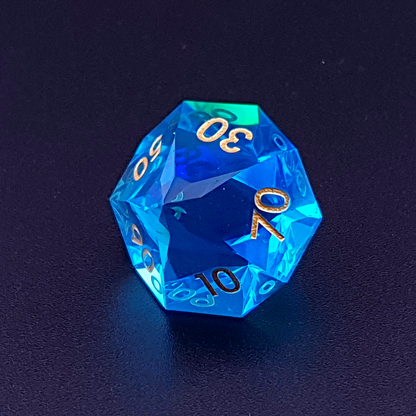 Aether Prism | Diamond Cut Sharp Edge Resin | 7 Piece Dice Set