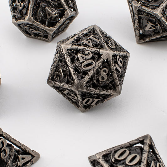 Ancient Wyrm | Hollow Metal D&D Dice Set | 7 Piece