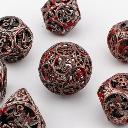 Bloodwing Dragon | Hollow Metal D&D Dice Set | 7 Piece