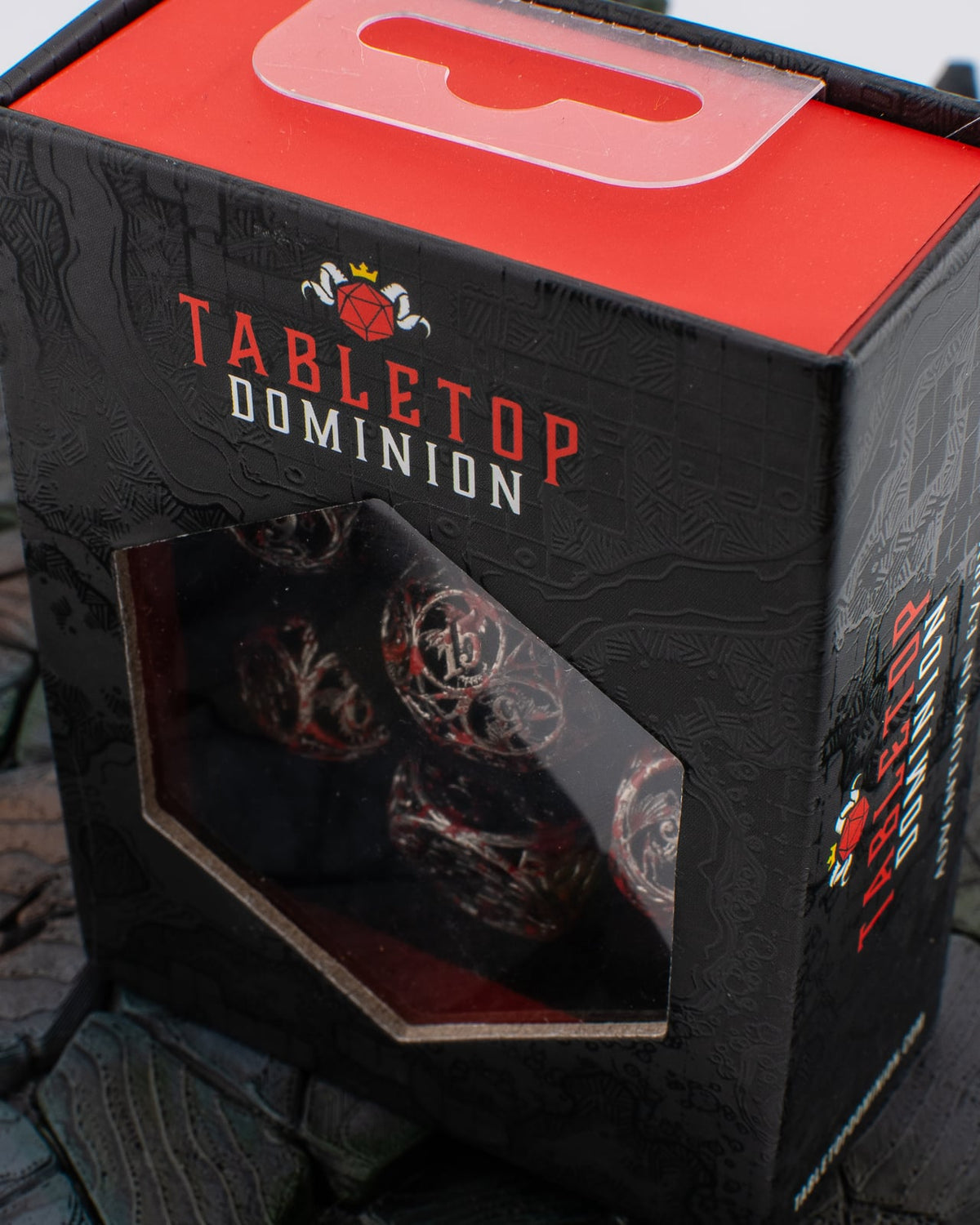Bloodwing Dragon | Hollow Metal D&D Dice Set | 7 Piece