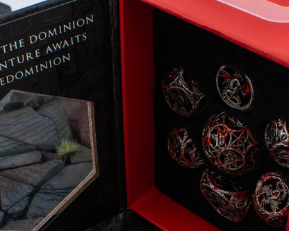 Bloodwing Dragon | Hollow Metal D&D Dice Set | 7 Piece