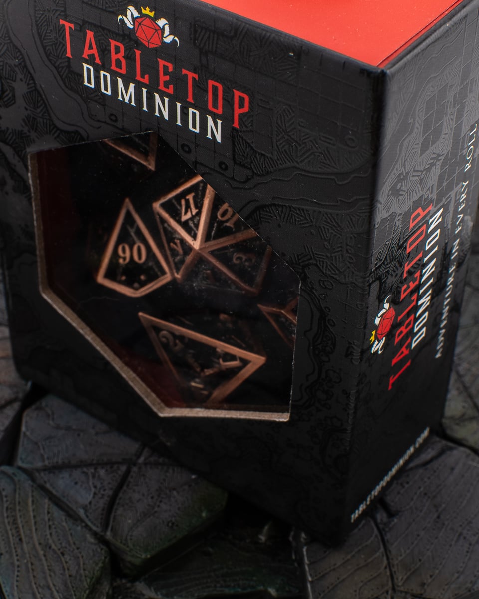 Copper Armoury | Hollow Metal D&D Dice Set | 7 Piece