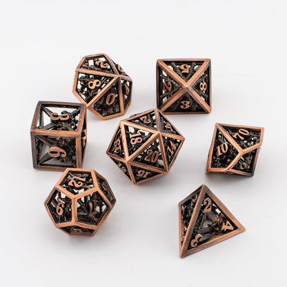 Copper Armoury | Hollow Metal D&D Dice Set | 7 Piece