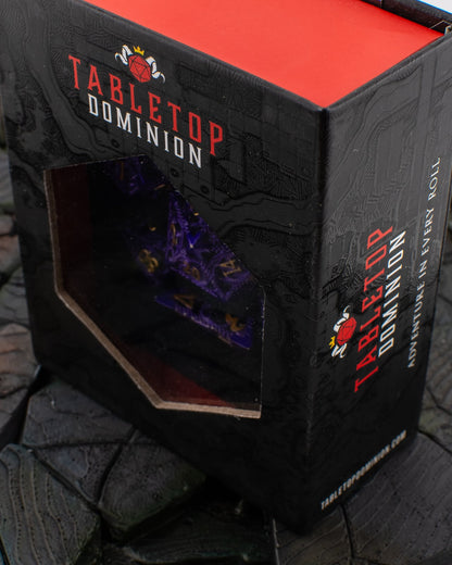 Amethyst Wyrm | Hollow Metal D&D Dice Set | 7 Piece