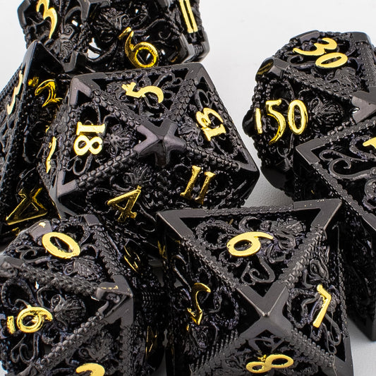 Abyssal Kraken | Hollow Metal D&D Dice Set | 7 Piece